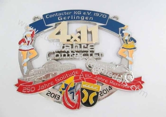 Lynnanna Carnaval Medaille door Zinklegering, Zacht Email, Antiek Nikkelplateren