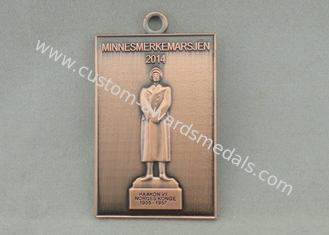 3D Antieke Het Verkoperenmatrijs Gegoten Medailles van de Zinklegering voor Haakon VII Norges Konge