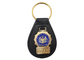 De Politiedouane Gepersonaliseerd Leer Keychain van New York met Embleem van het Messings het Zachte Email, Geplateerd Goud