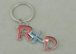 Van het Email Promotiekeychain van de zinklegering de Synthetische Zilveren RXD Sleutelring van het de Matrijzenafgietsel
