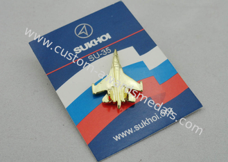 Su-35 de volledige Speld van het het Tin Zachte Email van de Hulpmatrijs Spinnende, Reversspelden met Gouden Plateren voor Bevordering
