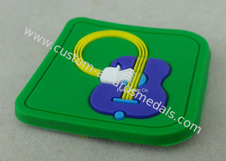 Zacht pvc kent de 2D pvc-Magneet van de Onderlegger voor glazenkoelkast, Groene Plastic 3D Keychain toe