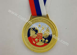 3D van het de Douaneemail van de Zinklegering de Medaille Gouden Plateren met Lint 900*25 mm