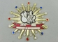 65mm de Medaille Imitatie Hard Email van het Gouden Platerenemail, Valse Gesmolten Steen