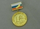 32 mm-de medailles van toekenningslinten met Synthetisch Email en Gouden Plateren